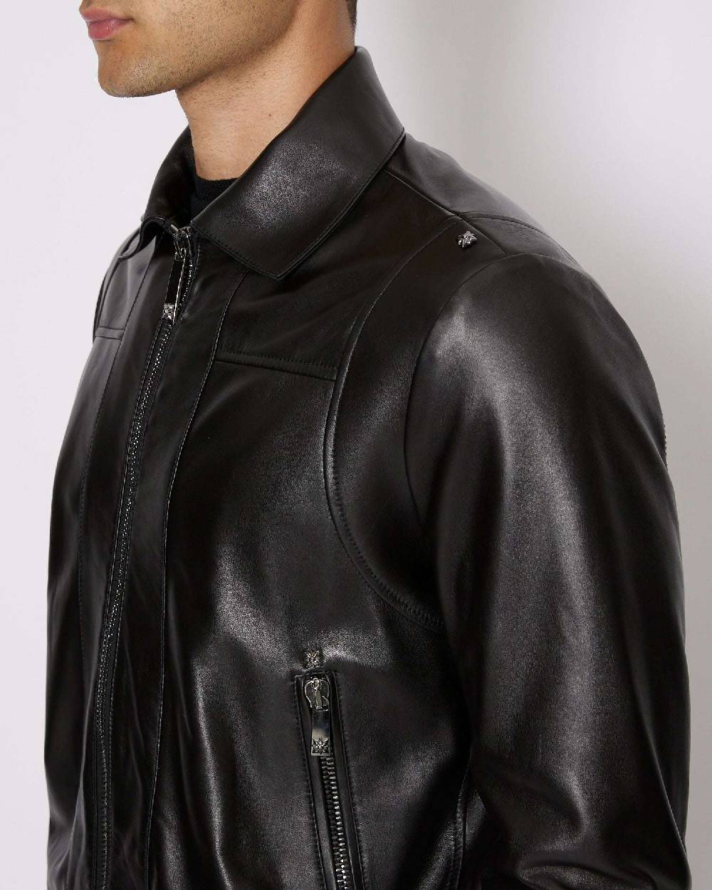 John Richmond Giacca in 100% pelle con chiusura con zip Affare Del Giorno