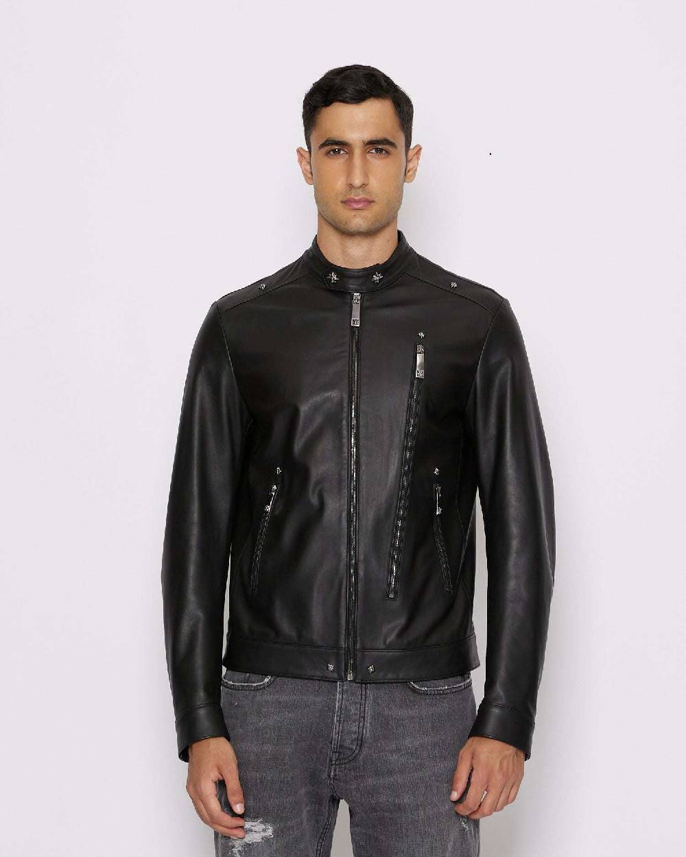John Richmond Giacca in 100% pelle con chiusura con zip Sottocosto