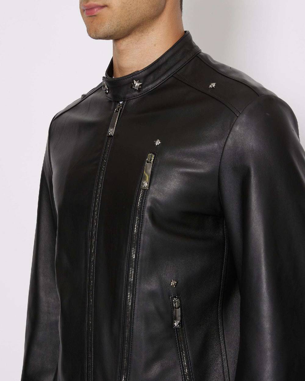 John Richmond Giacca in 100% pelle con chiusura con zip Sottocosto