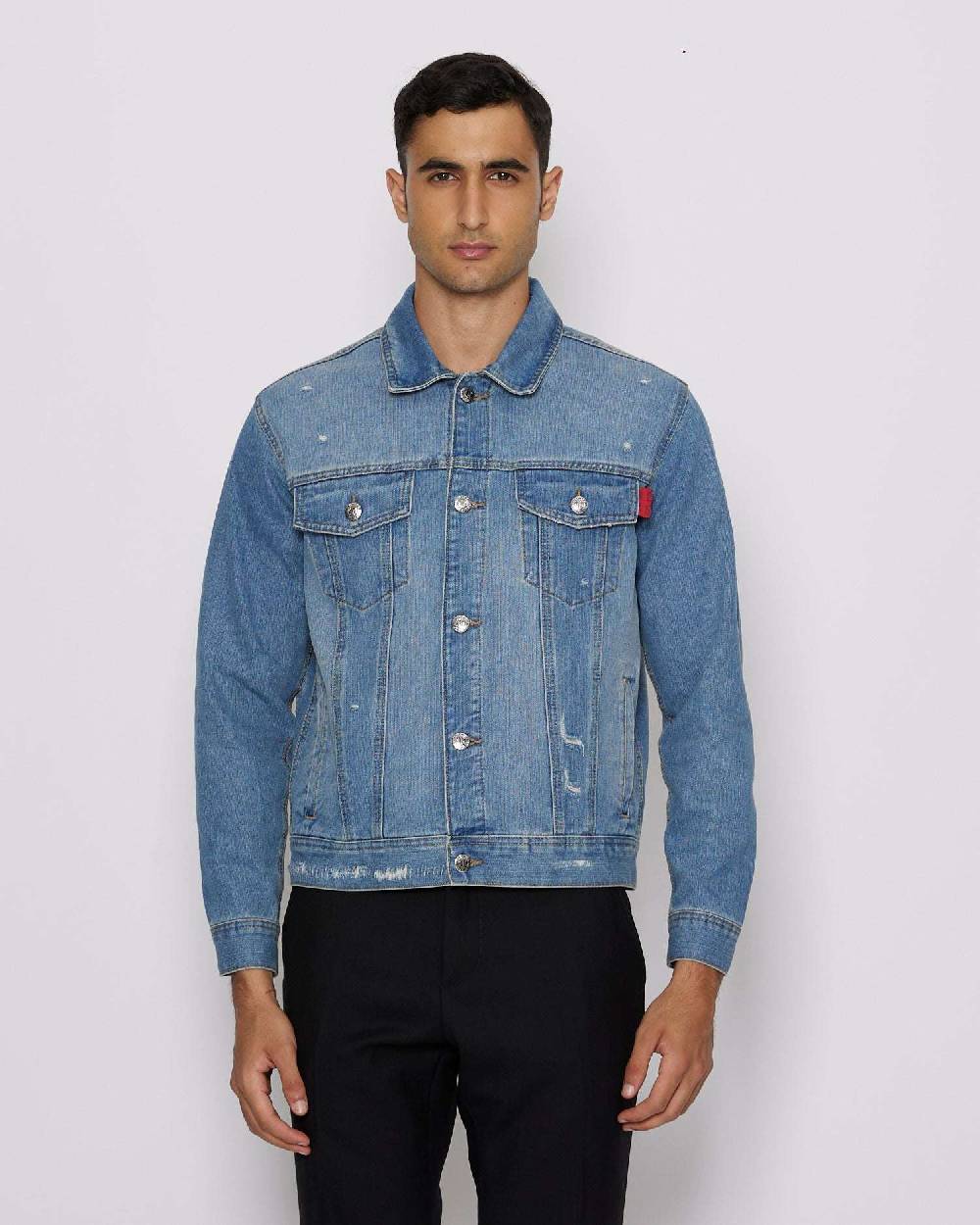John Richmond Giacca in denim con tasche frontali Presa