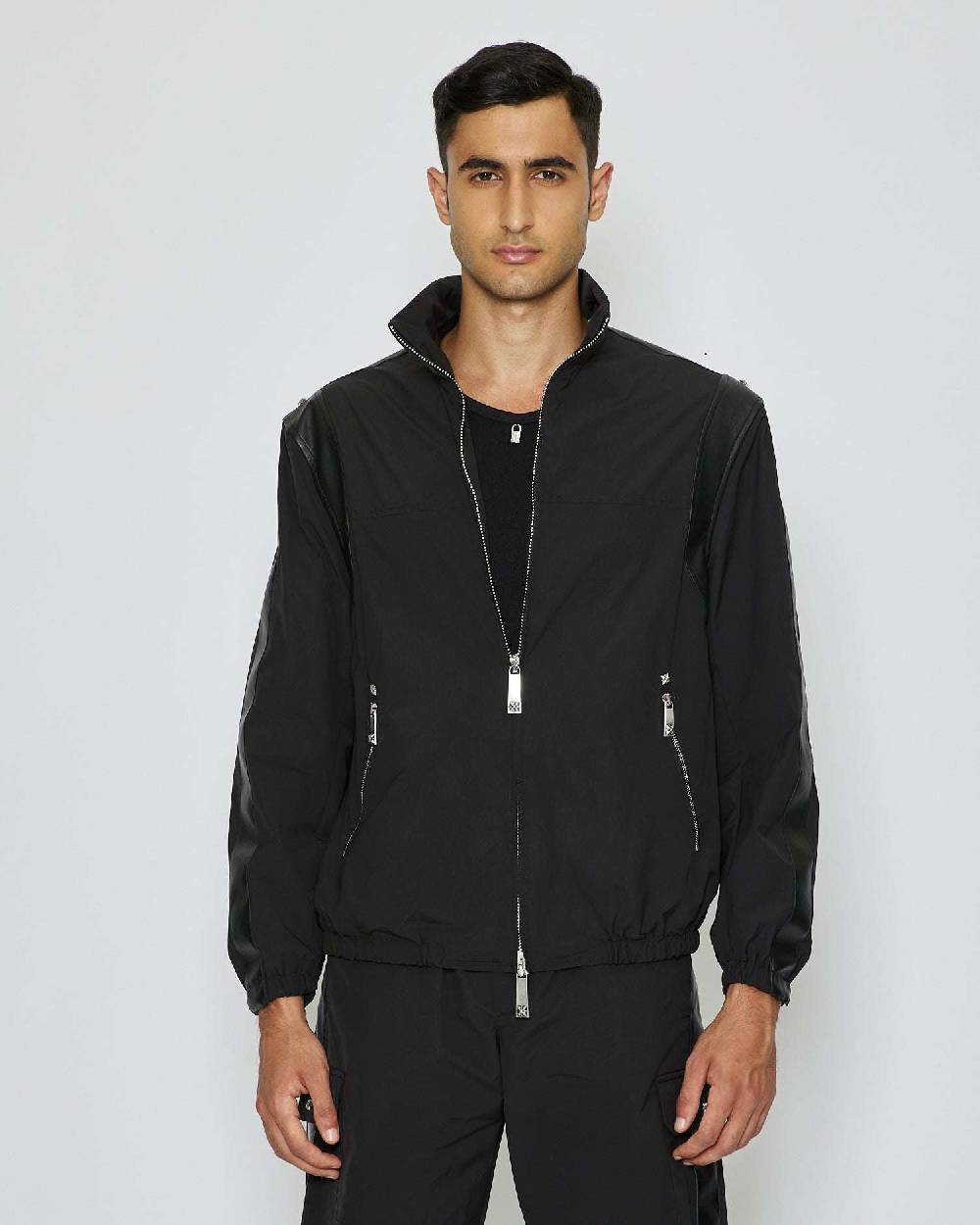 John Richmond Bomber con cappuccio con dettagli in ecopelle Sconto