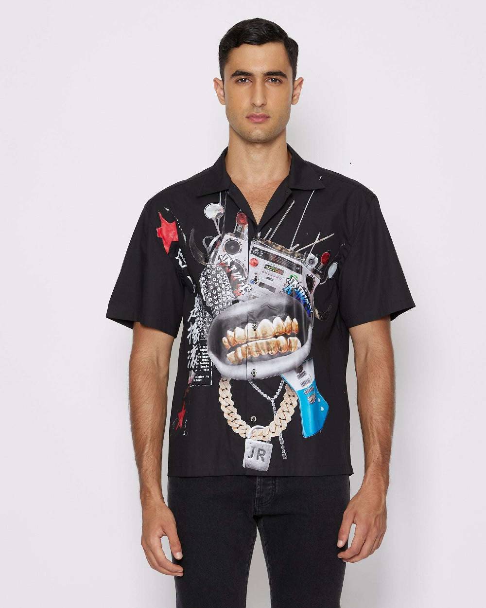 John Richmond Camicia con grafica sul davanti Offerte