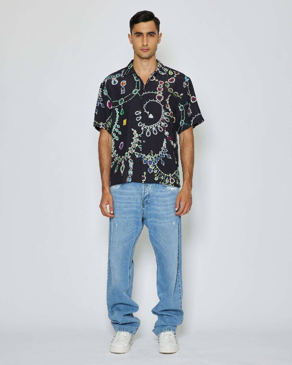 John Richmond Camicia con pattern tone sur tone Vendita Calda