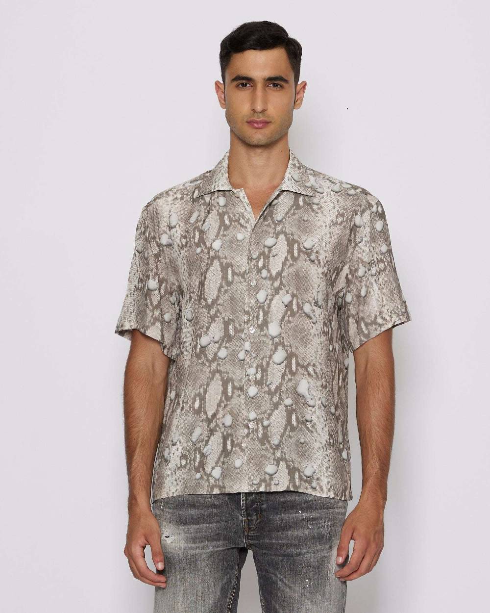 John Richmond Camicia con pattern tone sur tone Vendita Economica