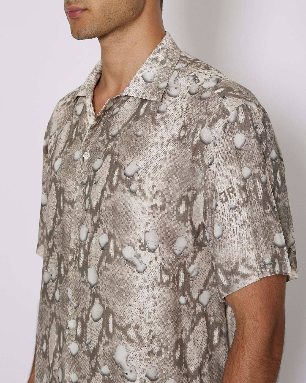 John Richmond Camicia con pattern tone sur tone Vendita Economica
