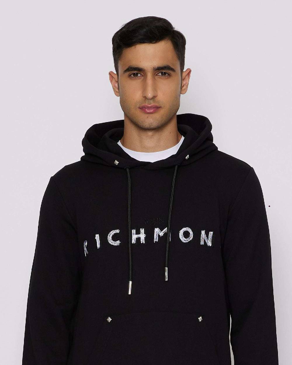 John Richmond Felpa con logo sul davanti a contrasto Italy
