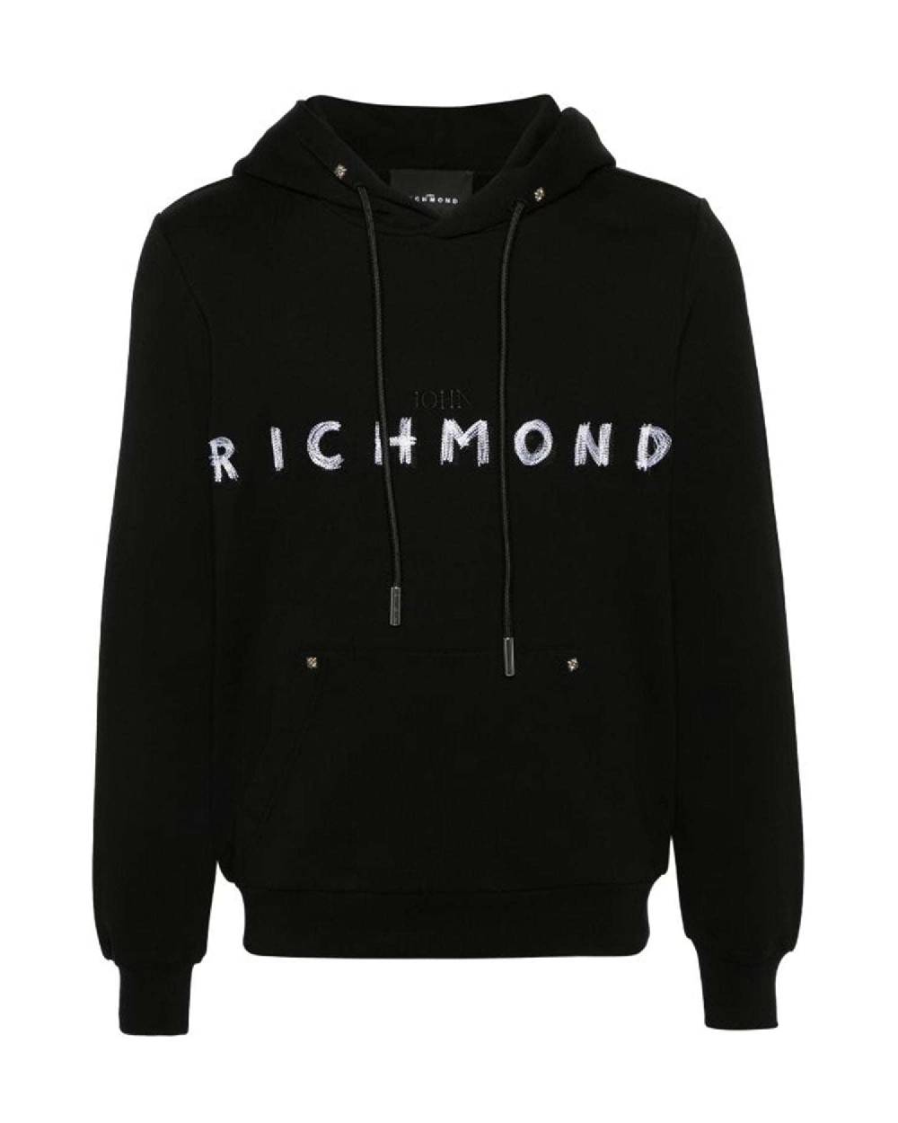 John Richmond Felpa con logo sul davanti a contrasto Italy
