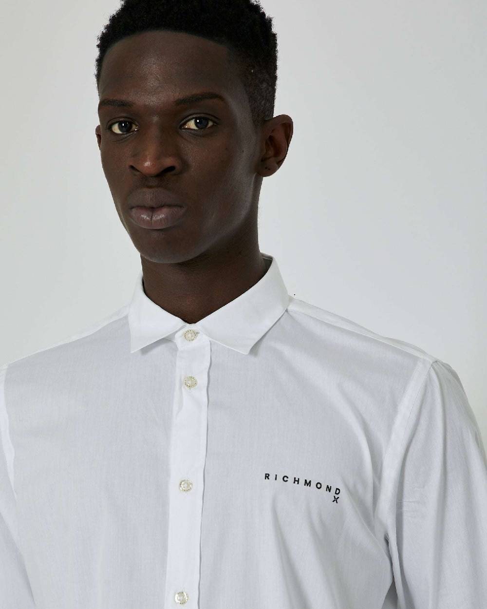 John Richmond Camicia con logo a contrasto sul davanti Novità