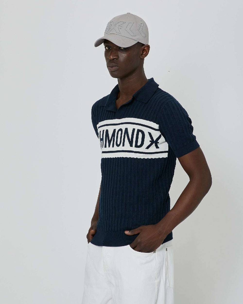 John Richmond Polo con logo bicolor sul davanti Online