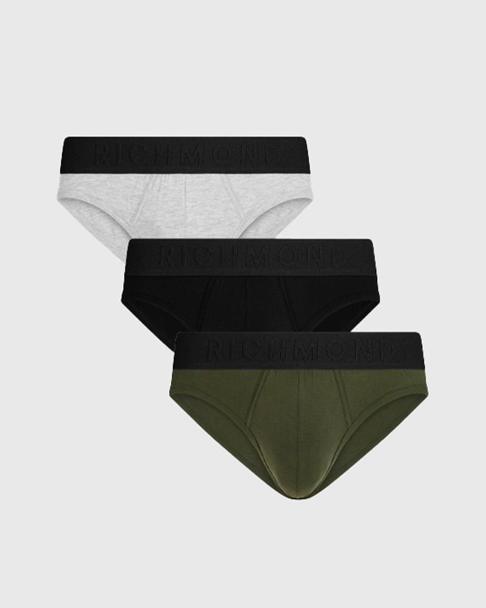 Richmondunderwear Tripack slip vita bassa tricolor in cotone pettinato Consegna Veloce