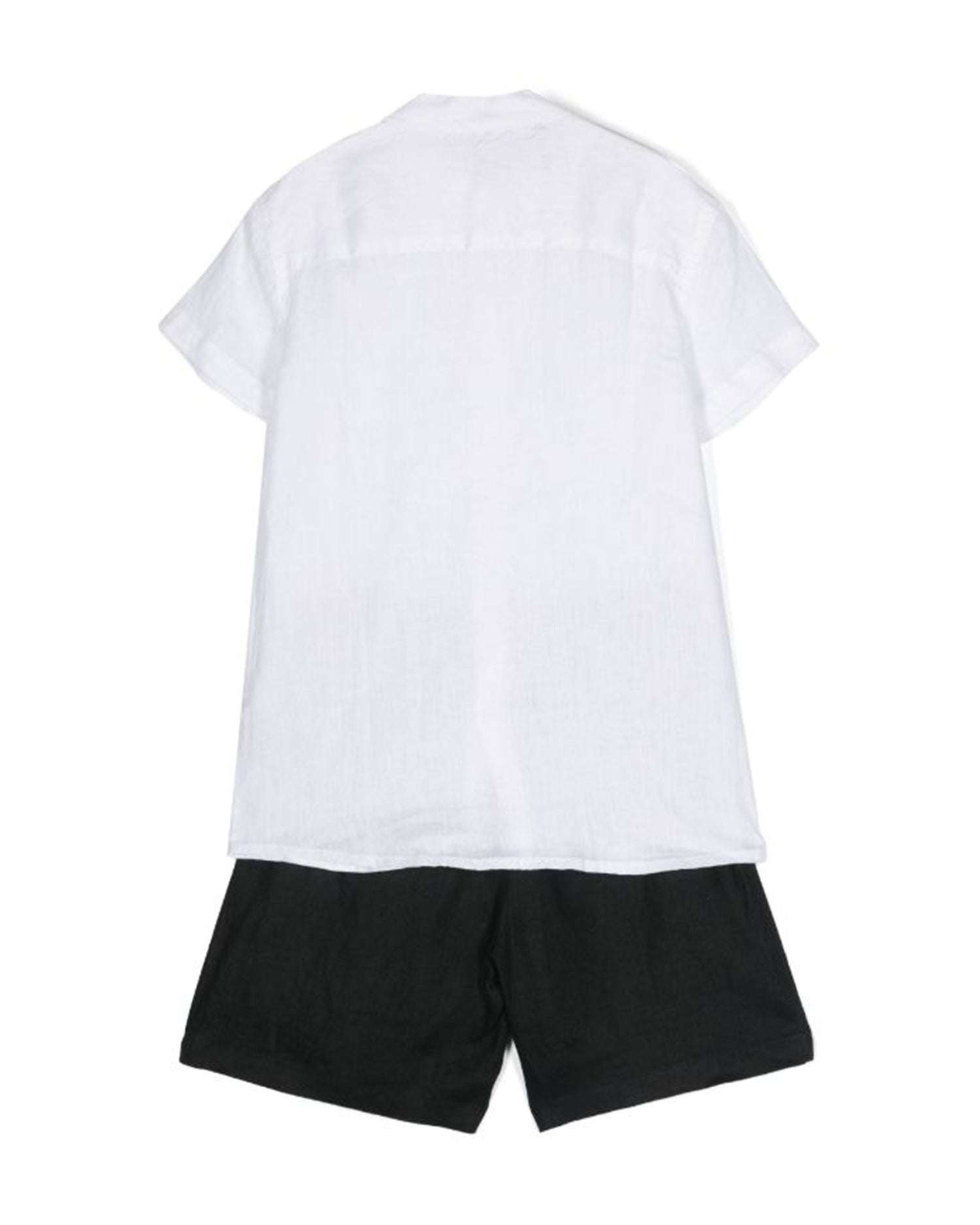 John Richmond kids Completo camicia e bermuda logo sul davanti Prezzo Ridotto