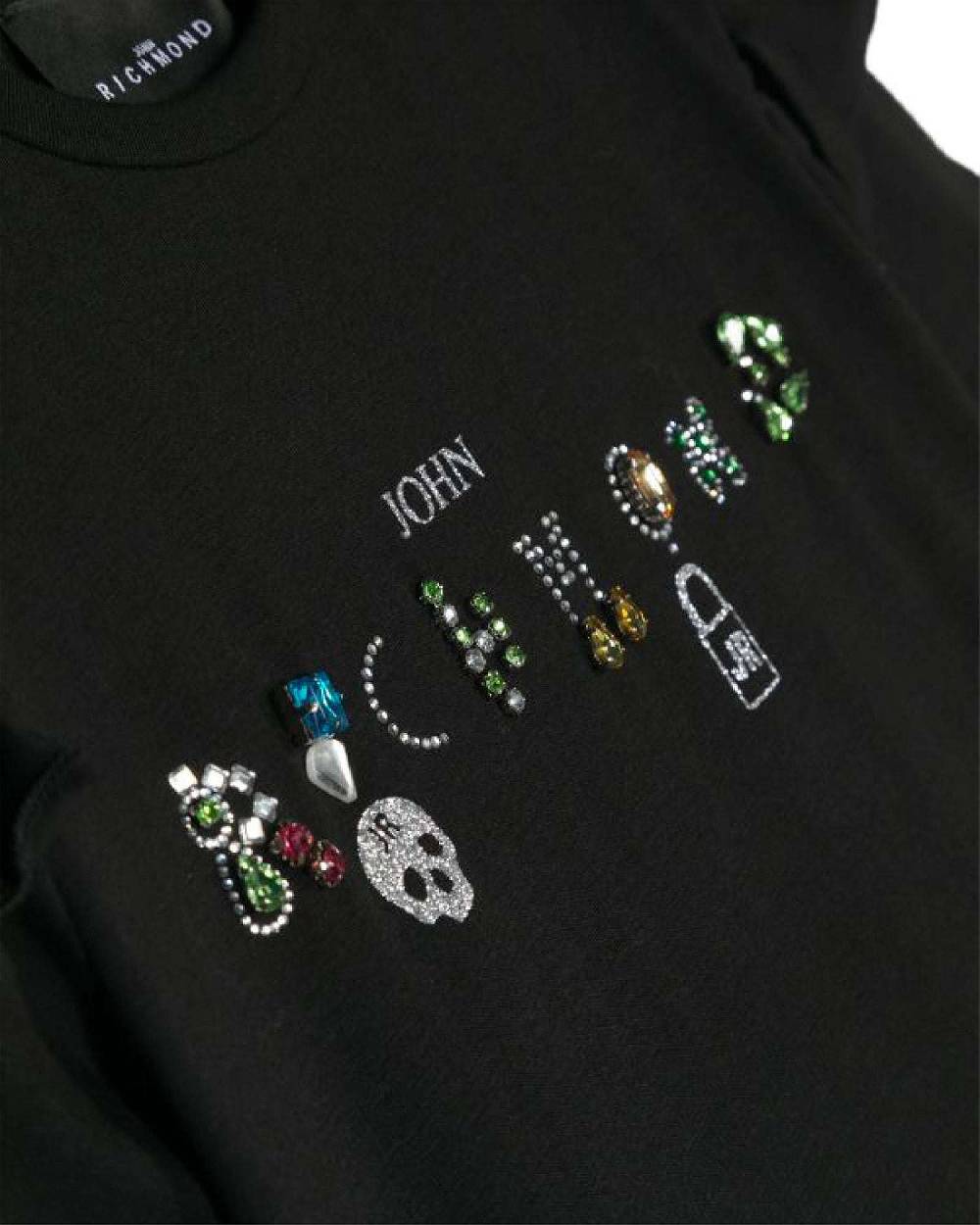 John Richmond kids T-shirt con logo sul davanti Presa
