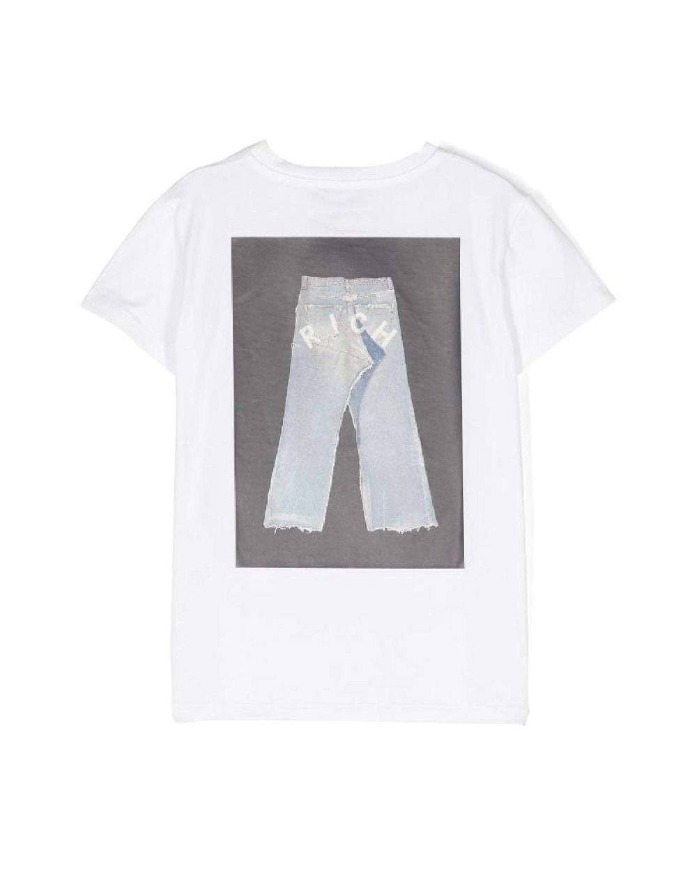 John Richmond kids T-shirt con grafica sul davanti e sul retro In Vendita