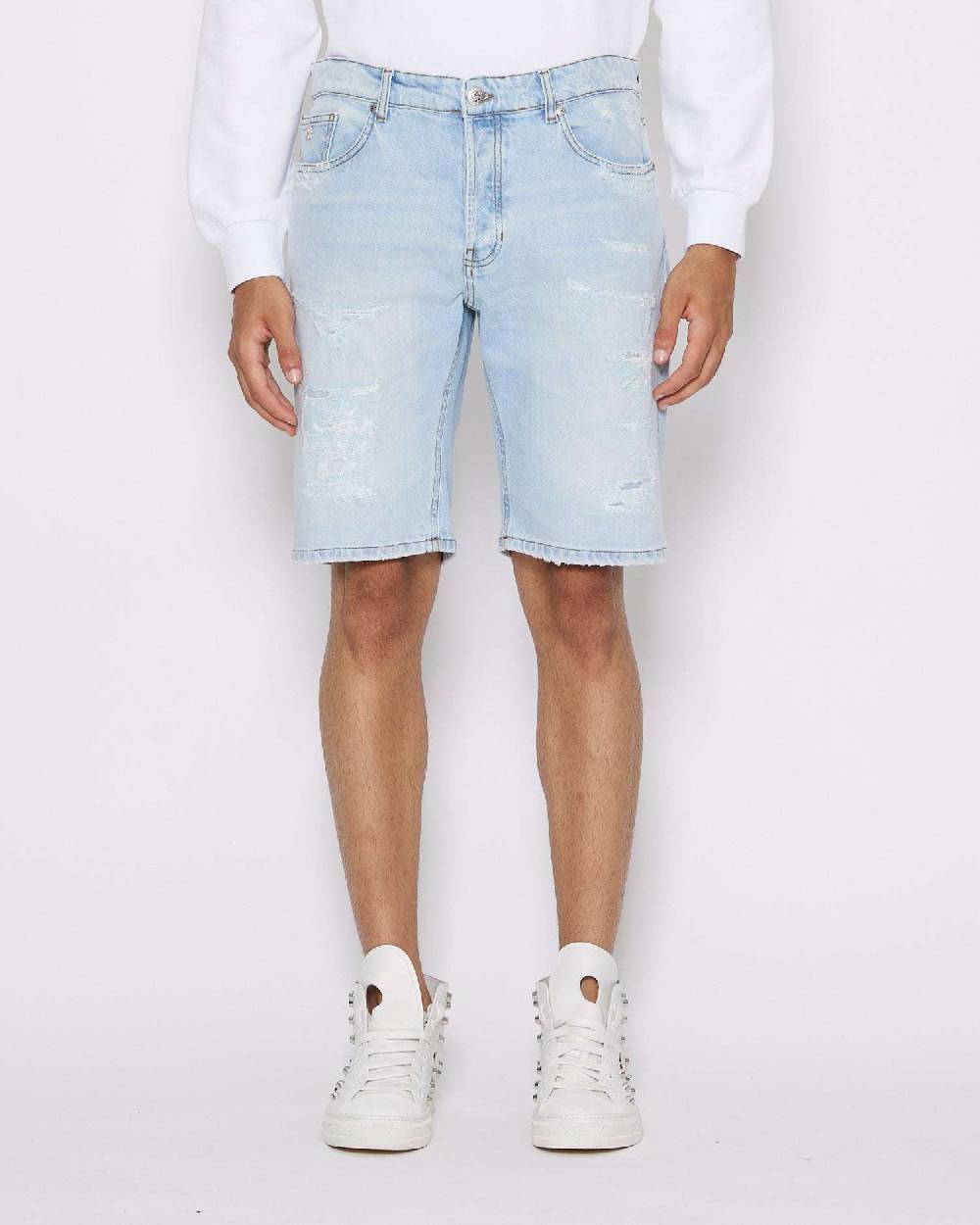 John Richmond Bermuda in denim In Vendita