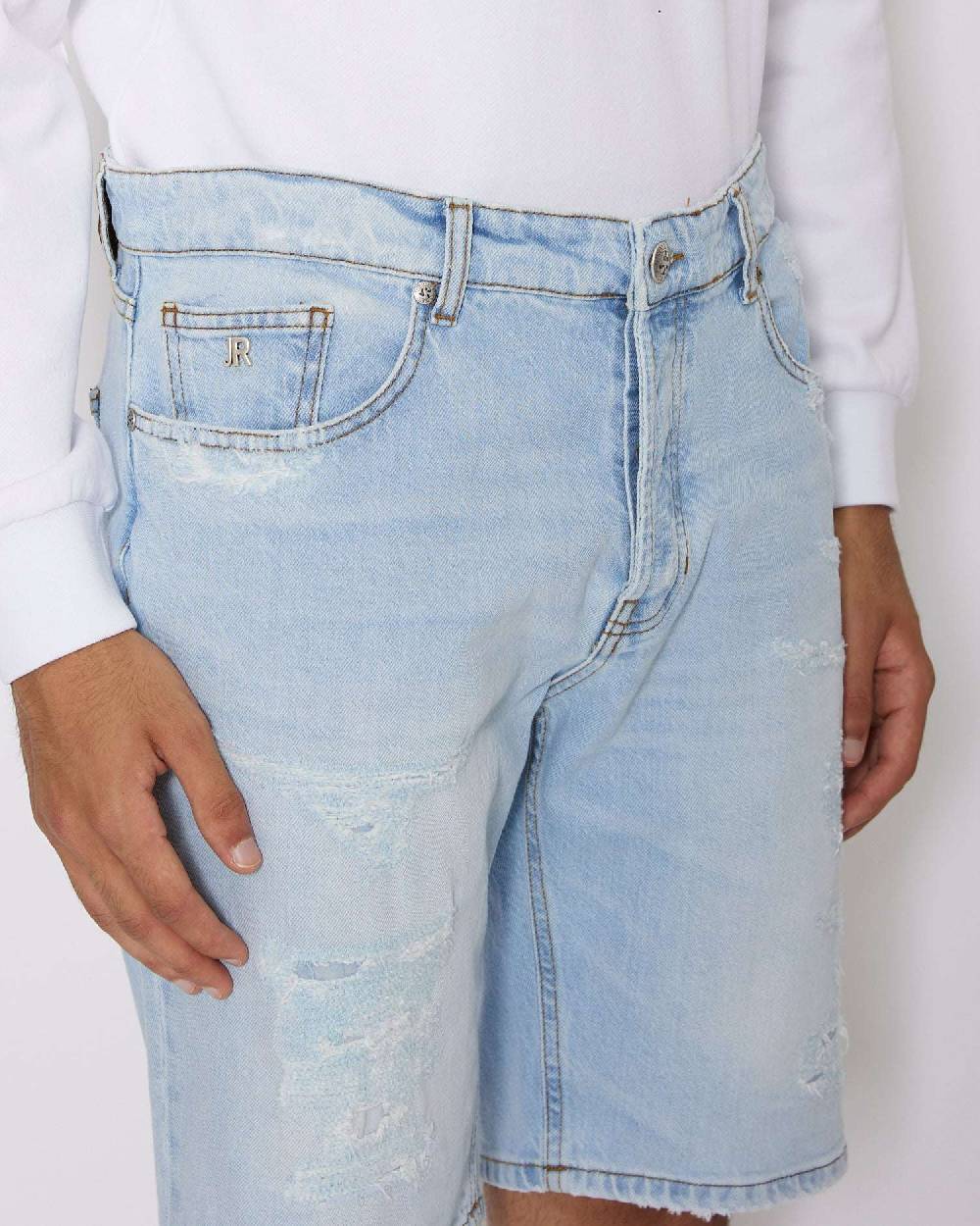 John Richmond Bermuda in denim In Vendita
