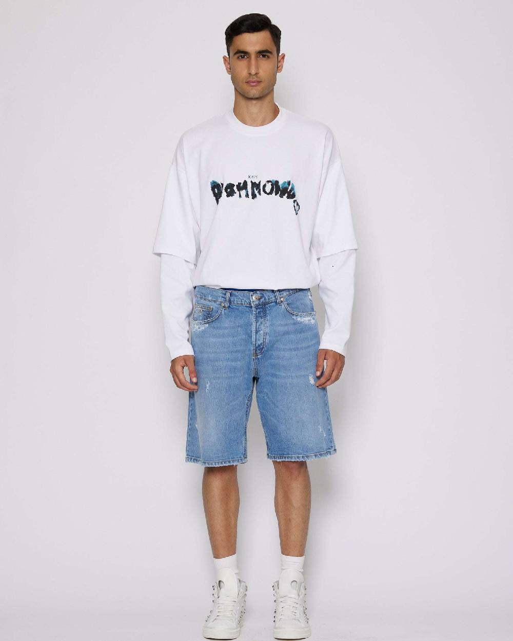 John Richmond Bermuda regular in denim Hotsell