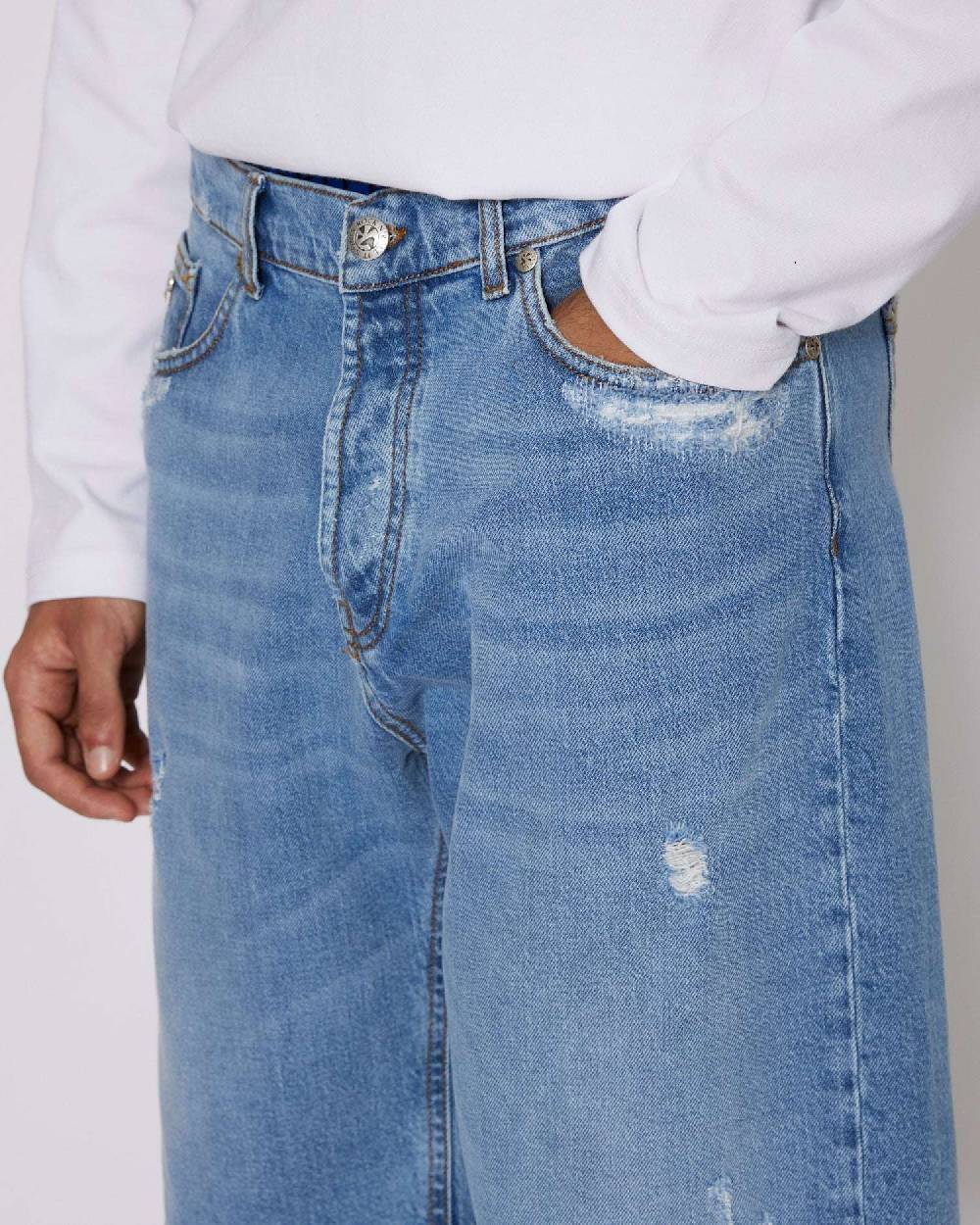 John Richmond Bermuda regular in denim Hotsell