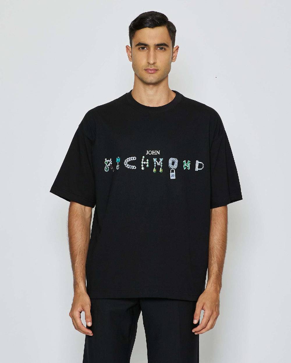 John Richmond T-shirt con logo sul davanti Vendita Economica