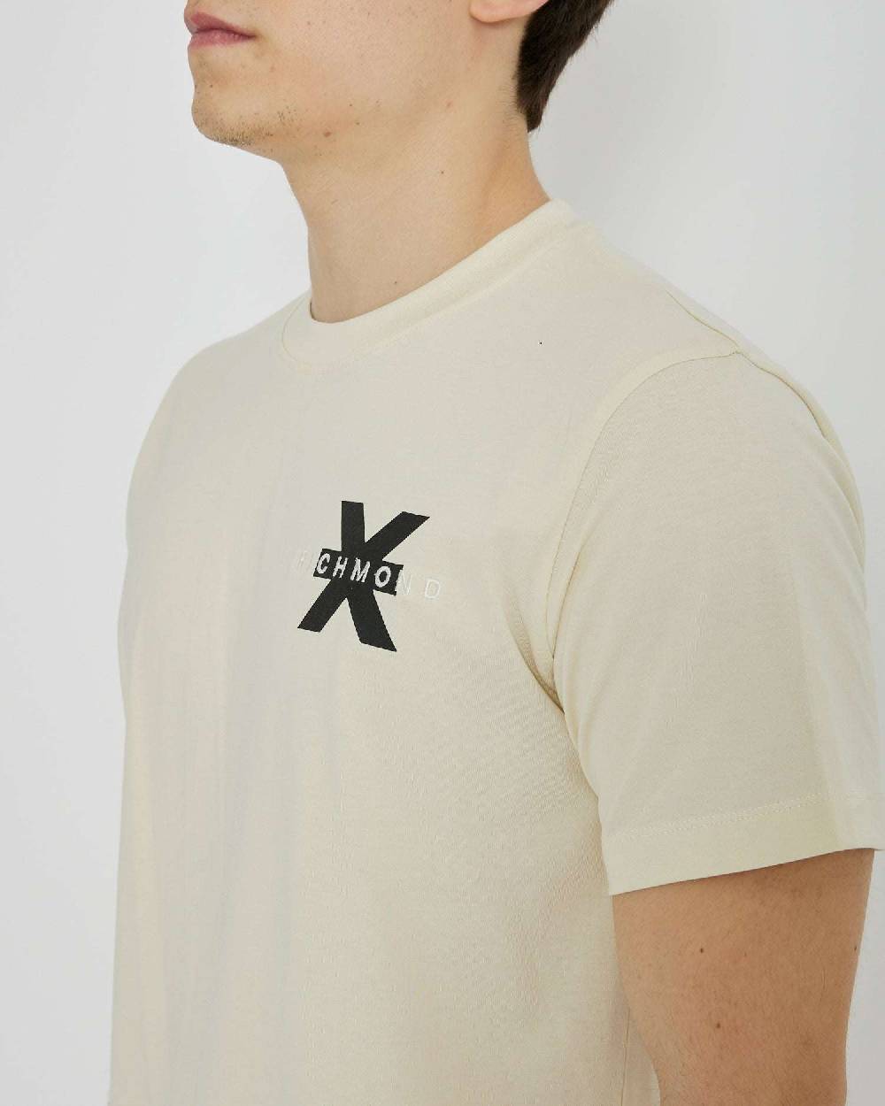 John Richmond T-shirt con logo ricamato sul davanti Sottocosto