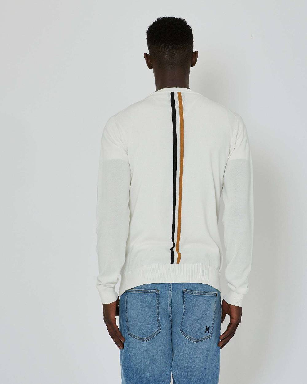 John Richmond Cardigan con logo a contrasto sul davanti e banda bicolor sul retro Vendita Calda