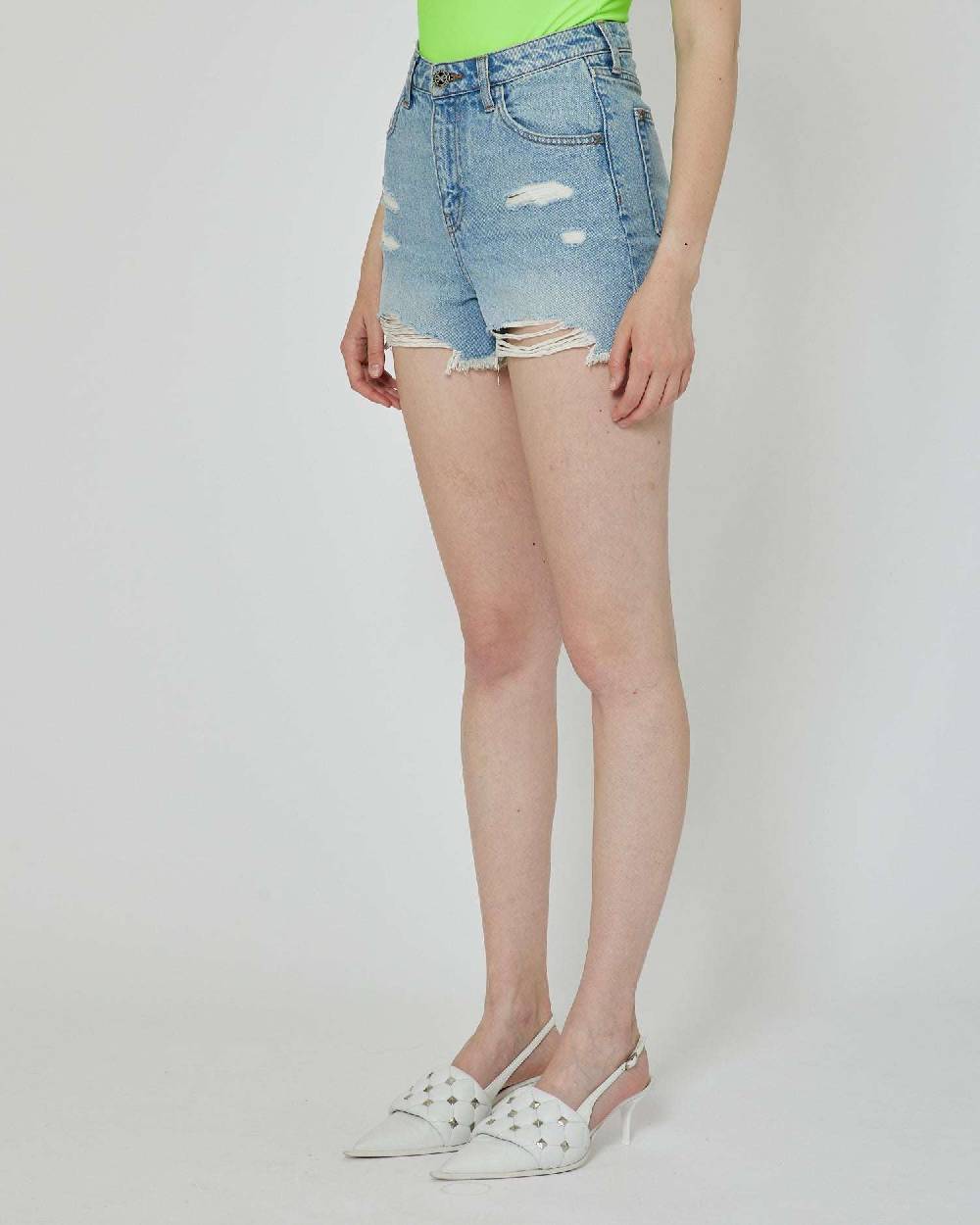 John Richmond Shorts in denim lavaggio chiaro Italia