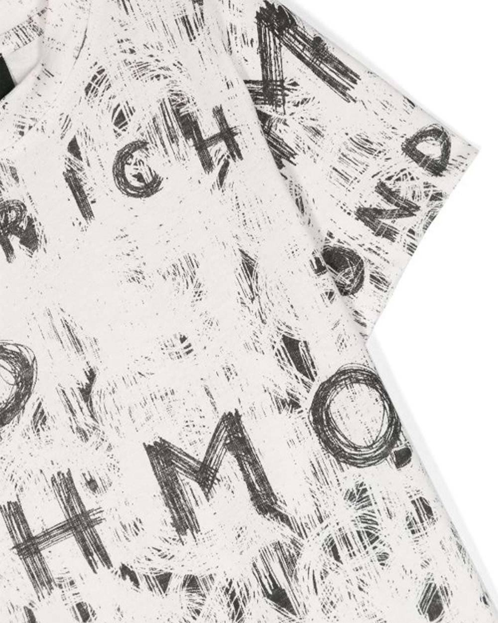 John Richmond kids T-shirt con pattern ton sur ton Promozione
