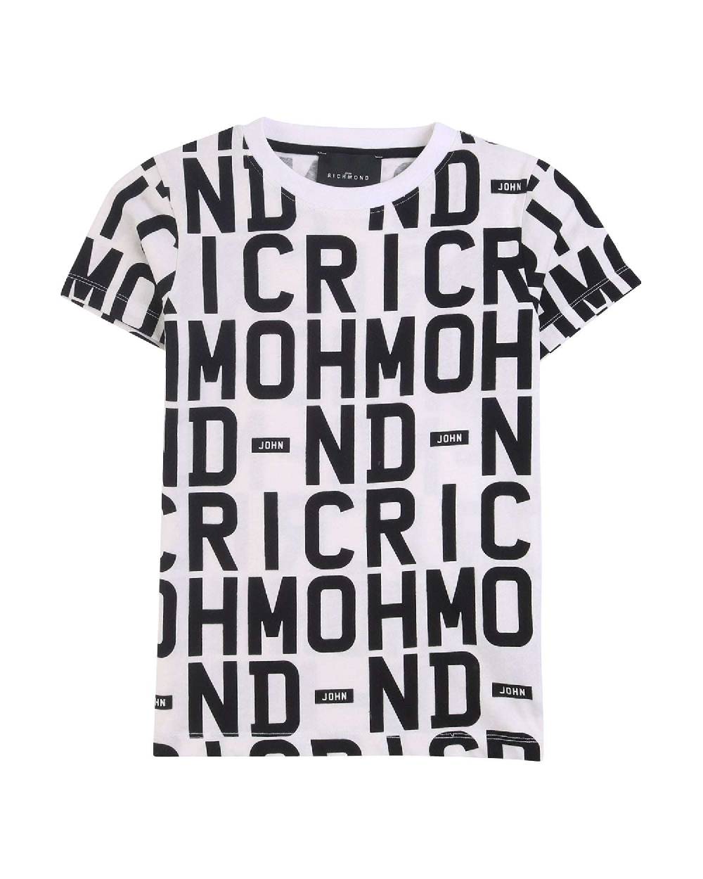 John Richmond kids T-shirt con pattern ton sur ton Promozione