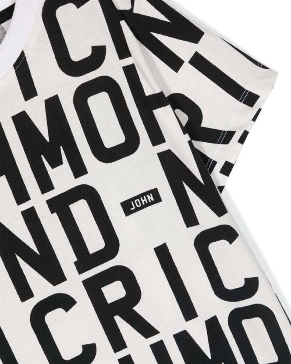 John Richmond kids T-shirt con pattern ton sur ton Promozione