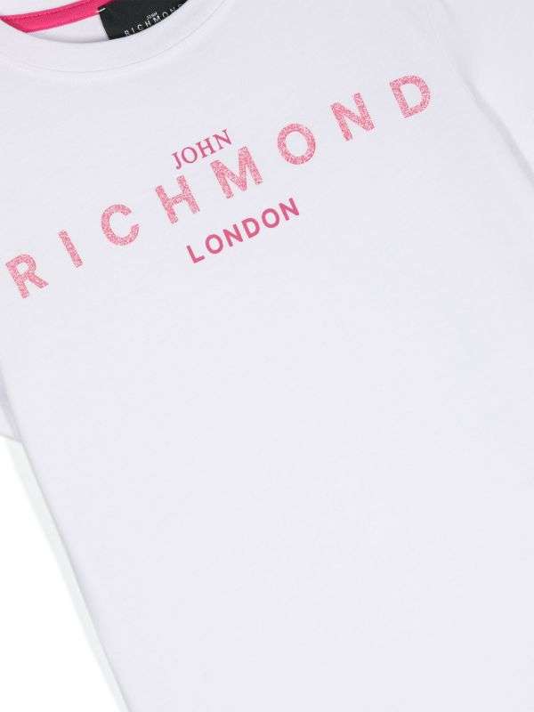John Richmond kids T-shirt con logo sul davanti Spedizione Gratuita