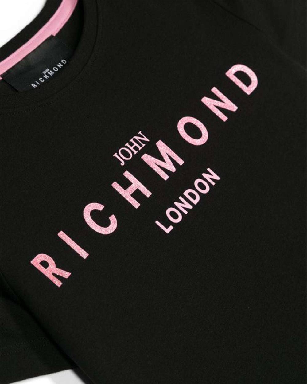 John Richmond kids T-shirt con logo sul davanti Spedizione Gratuita
