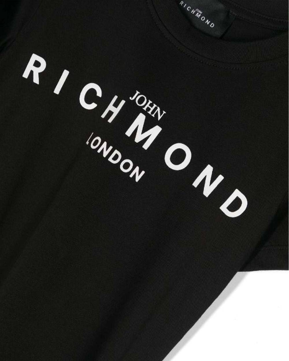 John Richmond kids T-shirt con logo sul davanti Pezzi Unici