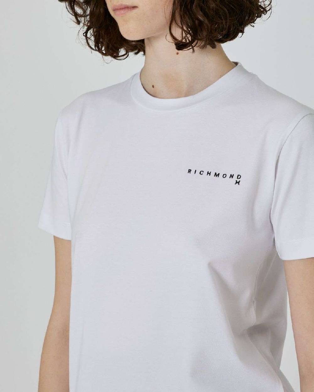 John Richmond T-shirt con logo a contrasto sul davanti Promozione Limitata
