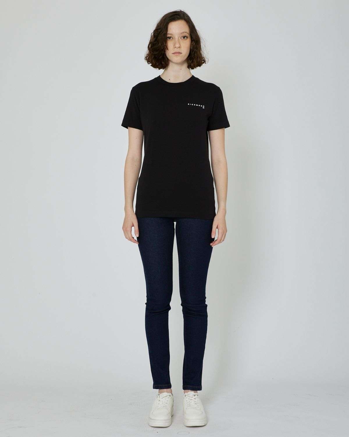 John Richmond T-shirt con logo a contrasto sul davanti Promozione Limitata