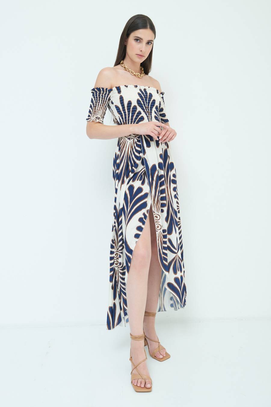 Kikisix ABITO ETNICO SHIFFER VISCOSA BLU Online