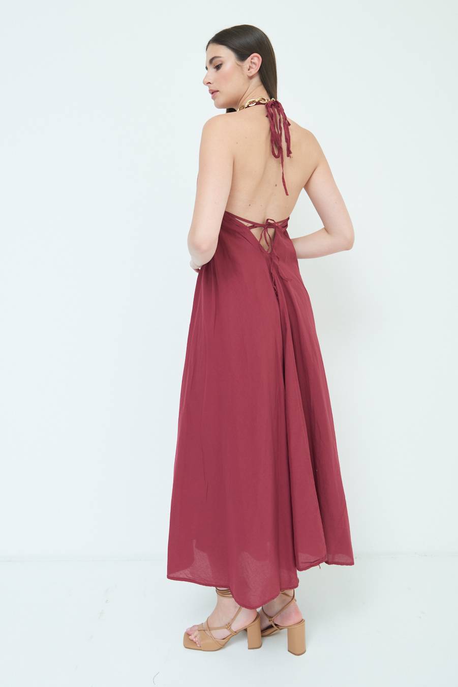 Kikisix ABITO LUNGO INCROCIATO DIETRO ROSSO INDIA Hotsell