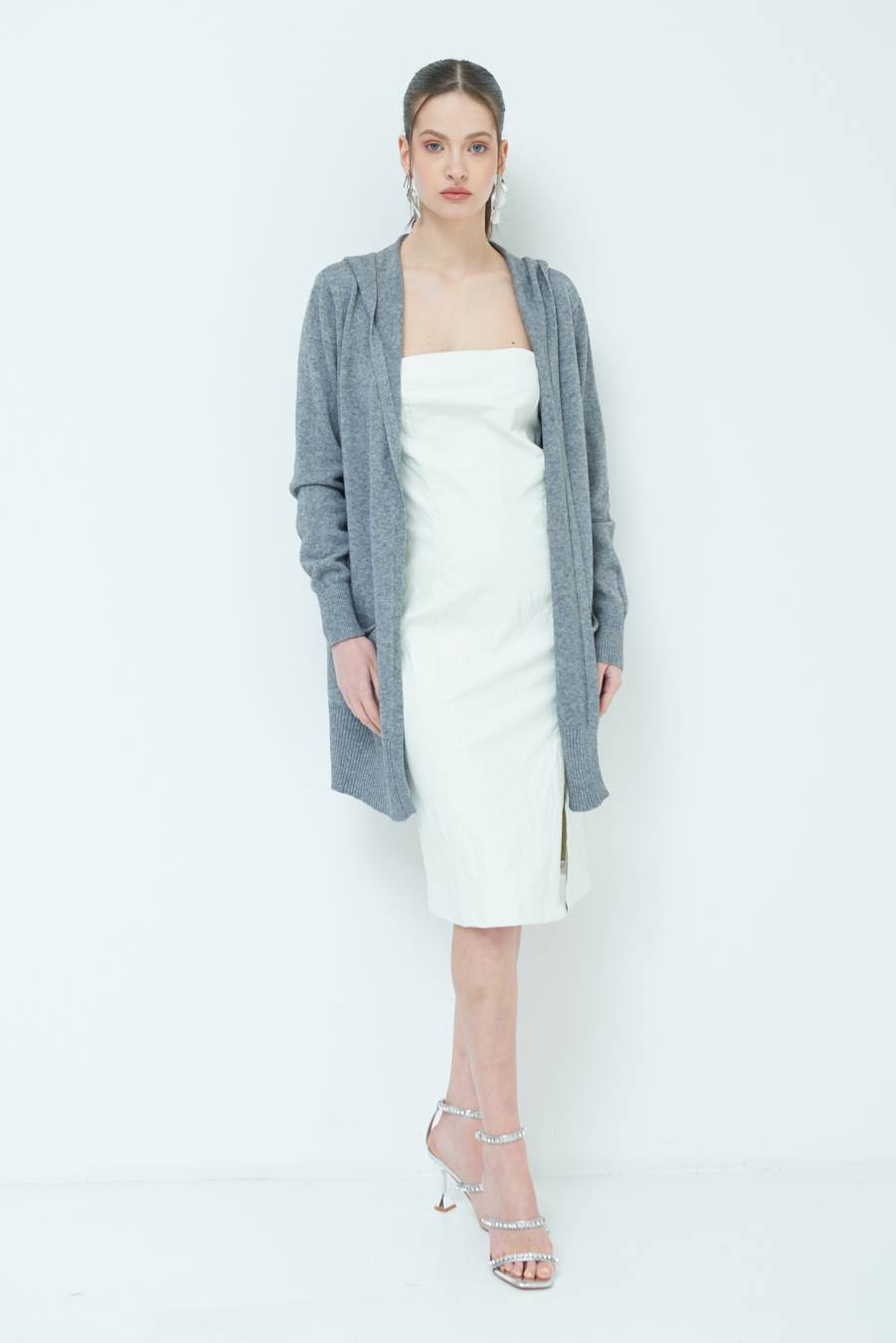 Kikisix CARDIGAN CON DUE TASCHE GRIGIO Italy