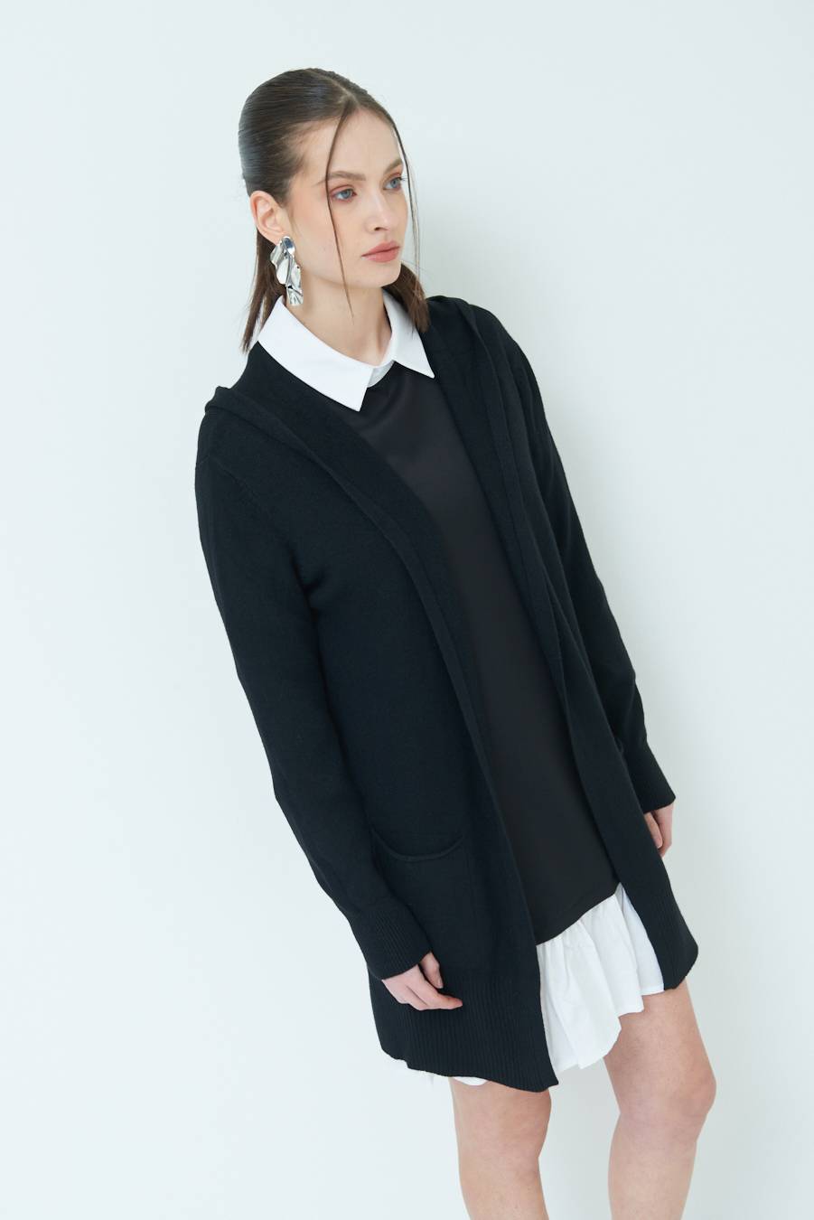 Kikisix CARDIGAN CON DUE TASCHE NERO 2025