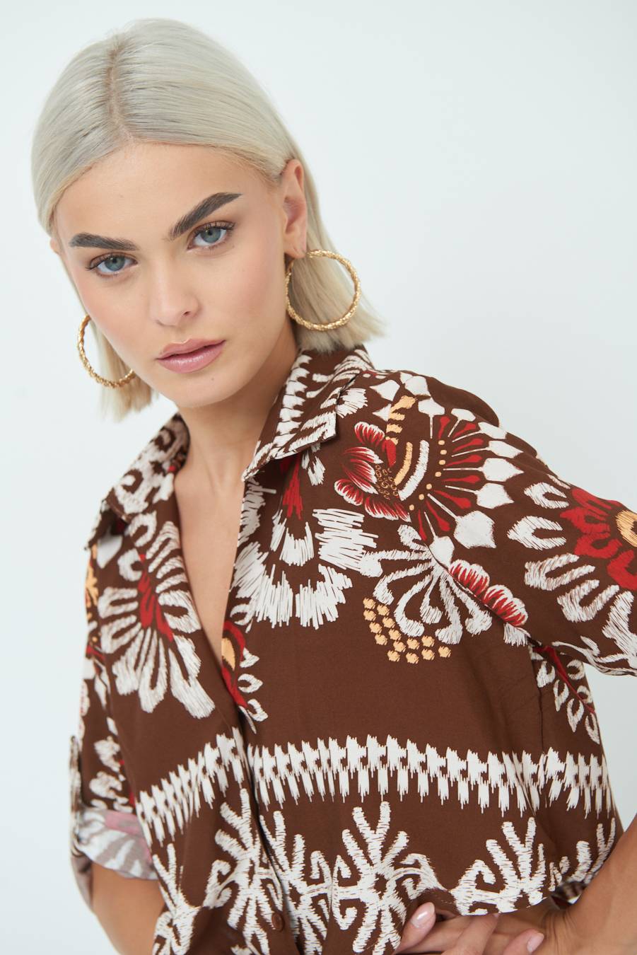 Kikisix CAMICIA CROP BALZA MORO In Linea