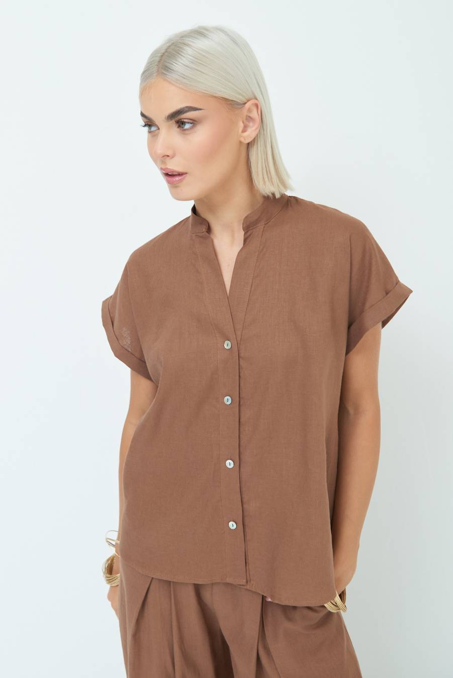 Kikisix CAMICIA MANICA ALETTA CIOCCOLATO Pezzi Unici