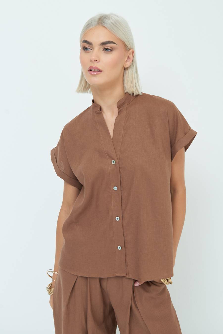 Kikisix CAMICIA MANICA ALETTA CIOCCOLATO Pezzi Unici