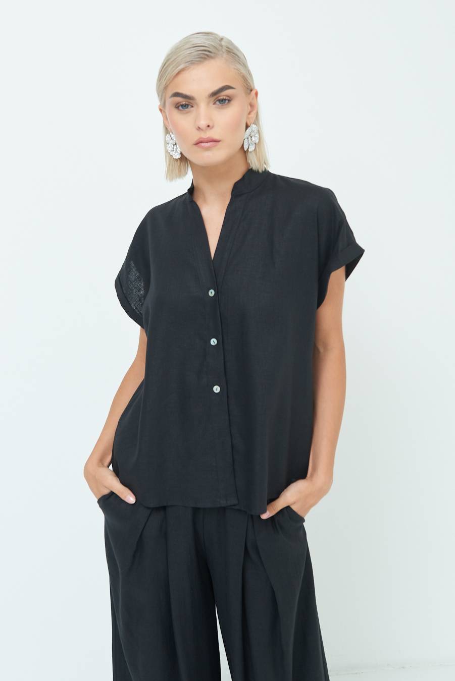 Kikisix CAMICIA MANICA ALETTA NERO Soddisfazione Garantita
