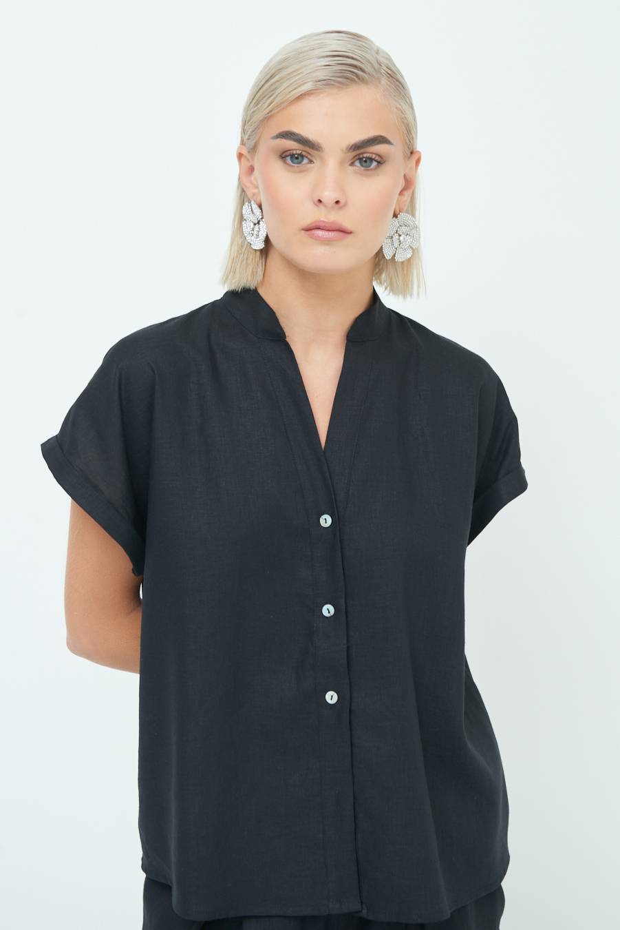 Kikisix CAMICIA MANICA ALETTA NERO Soddisfazione Garantita