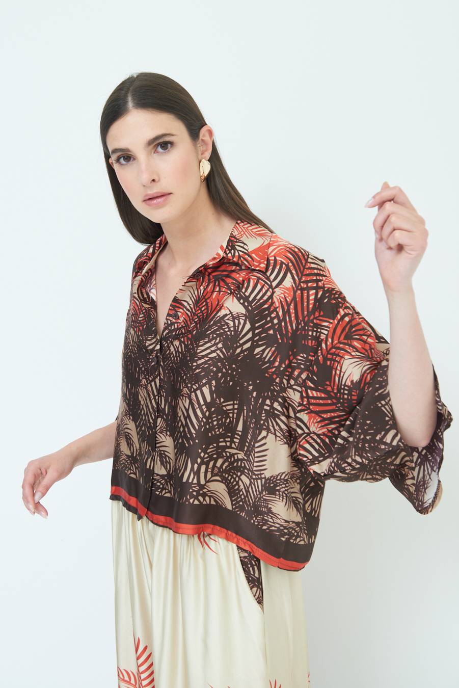 Kikisix CAMICIA FANTASIA BALZA MORO/ARANCIO Acquista Ora