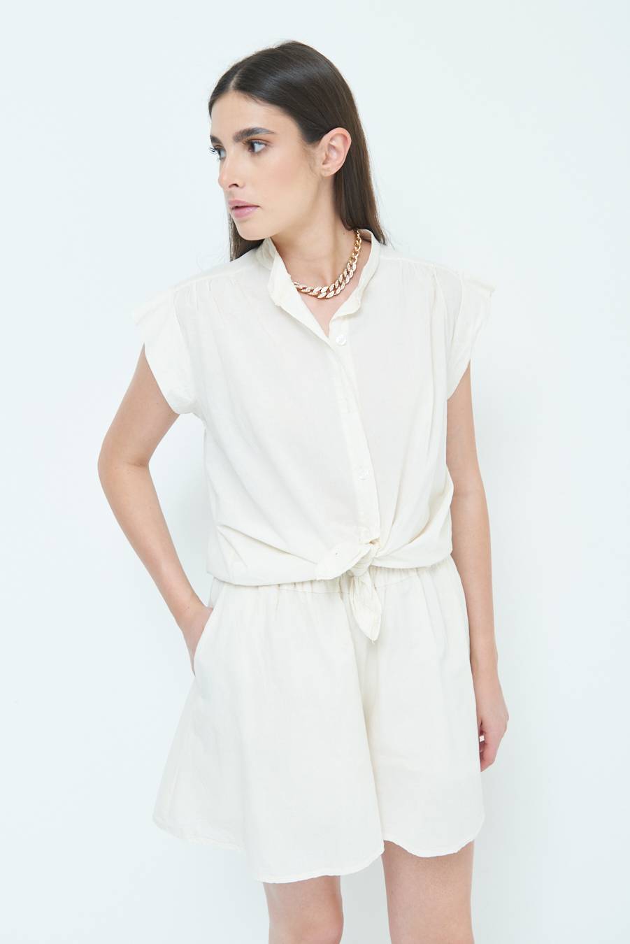 Kikisix CAMICIA SMANICATA CON NODO BURRO Economico