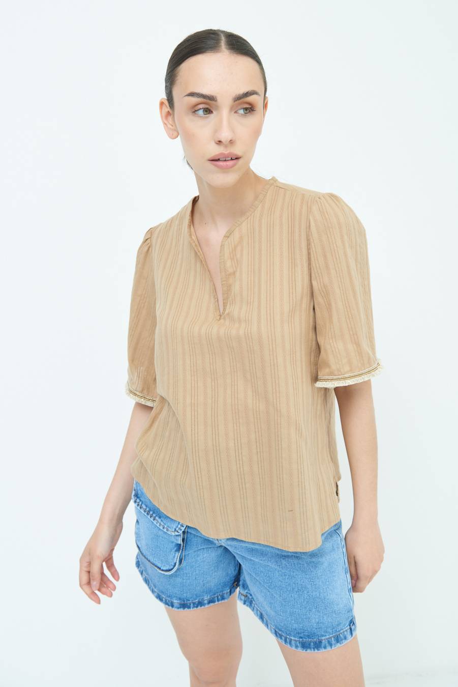 Kikisix CASACCA CON INSERTO ORO TABACCO In Linea