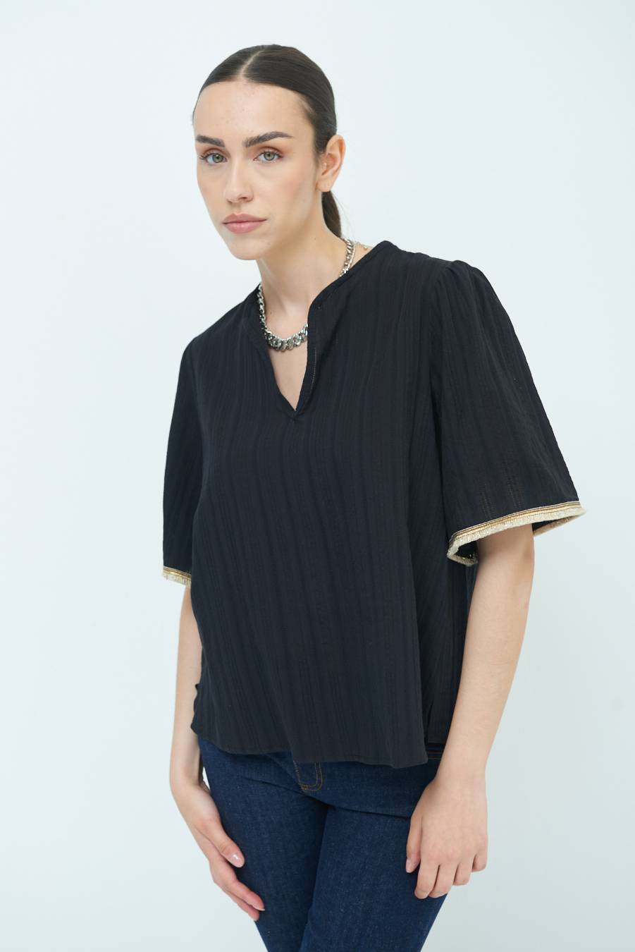 Kikisix CASACCA CON INSERTO ORO NERO Nuovo