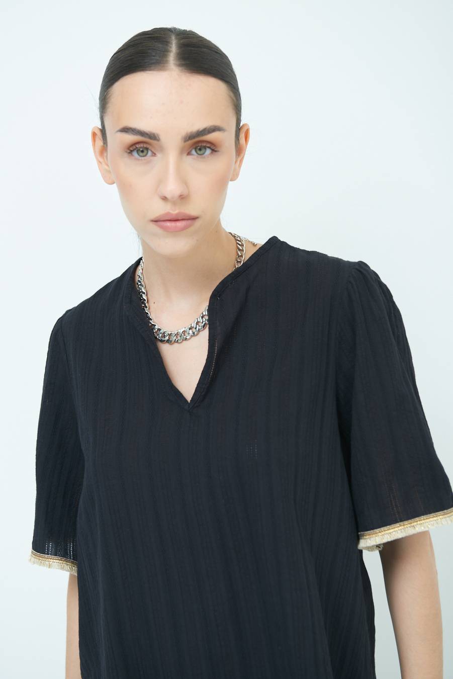 Kikisix CASACCA CON INSERTO ORO NERO Nuovo