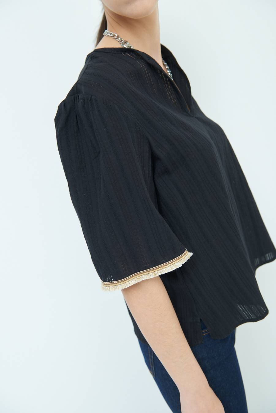 Kikisix CASACCA CON INSERTO ORO NERO Nuovo