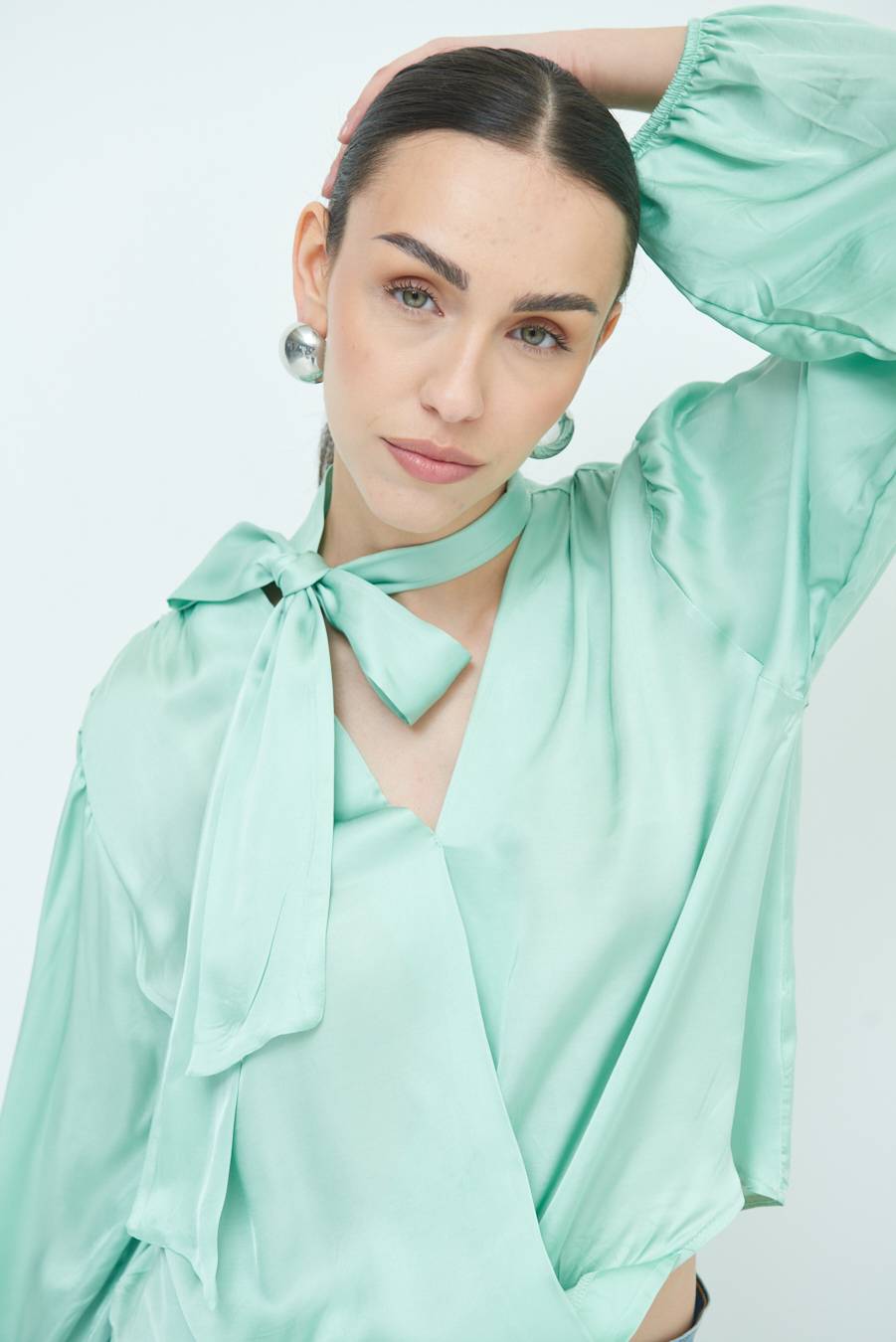 Kikisix CASACCA INCROCIO RASO VISCOSA VERDE Vendita