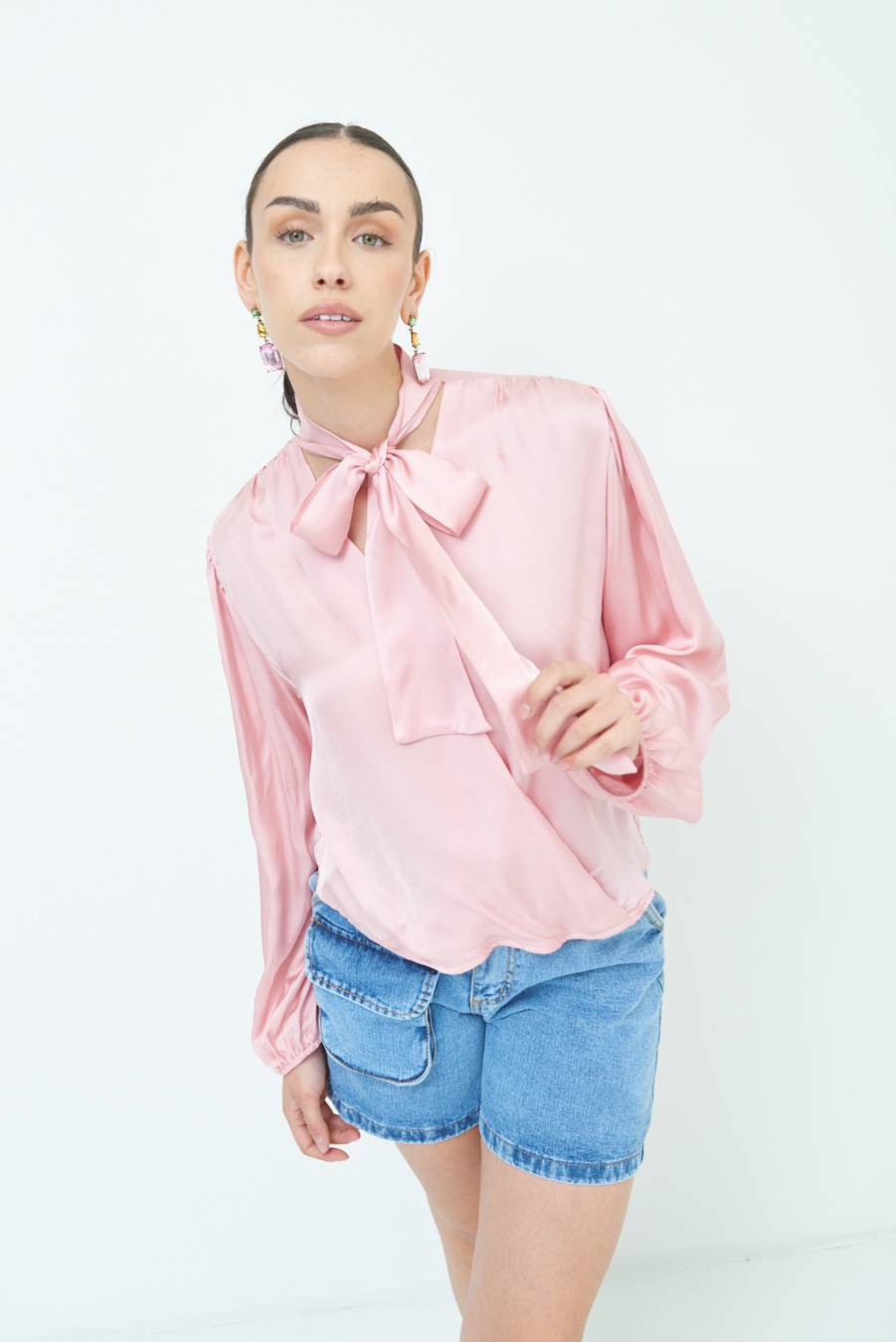 Kikisix CASACCA INCROCIO RASO VISCOSA ROSA Promozione